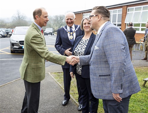 Earl of Wessex meets Andy Snipp, Headteacher, St Peter's Old Windsor